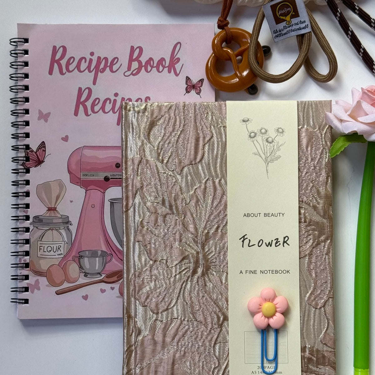 🌷 Pink Floral Bundle — A5 Notebook Set