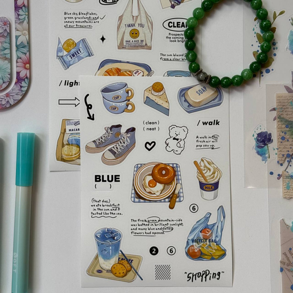 🩵 Blue Floral Bundle – A5 Notebook Set