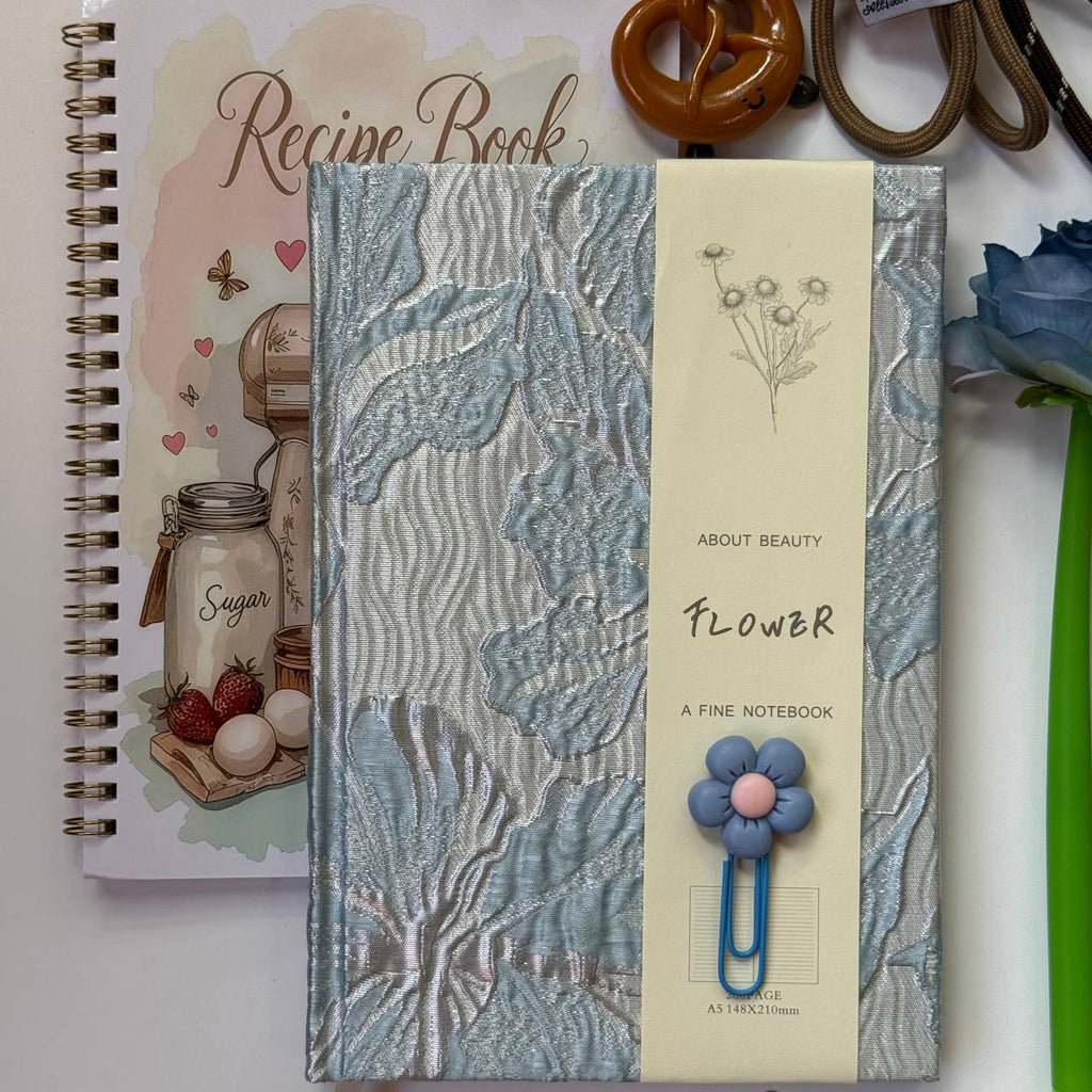 🩵 Blue Floral Bundle – A5 Notebook Set