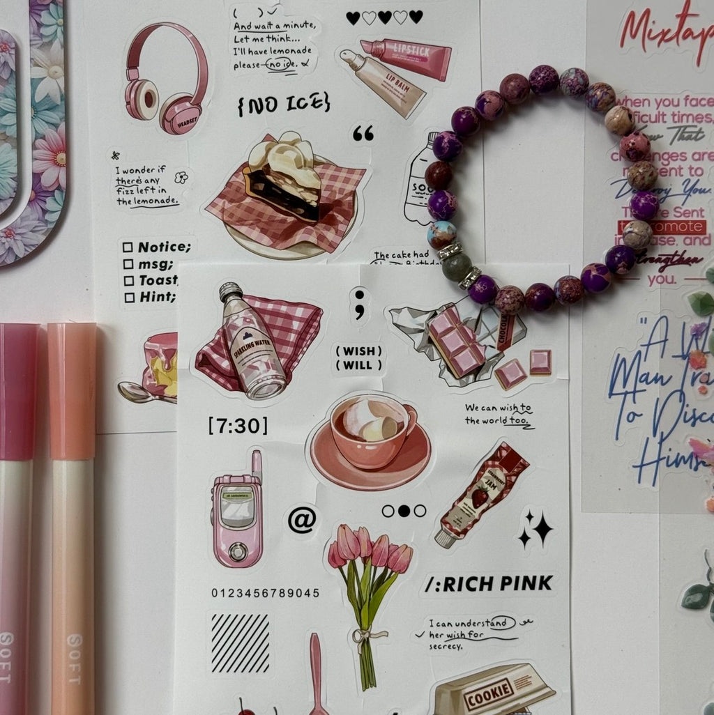 🌸 Pink Floral Bundle | A6 Notebook Stationery Set 🎀